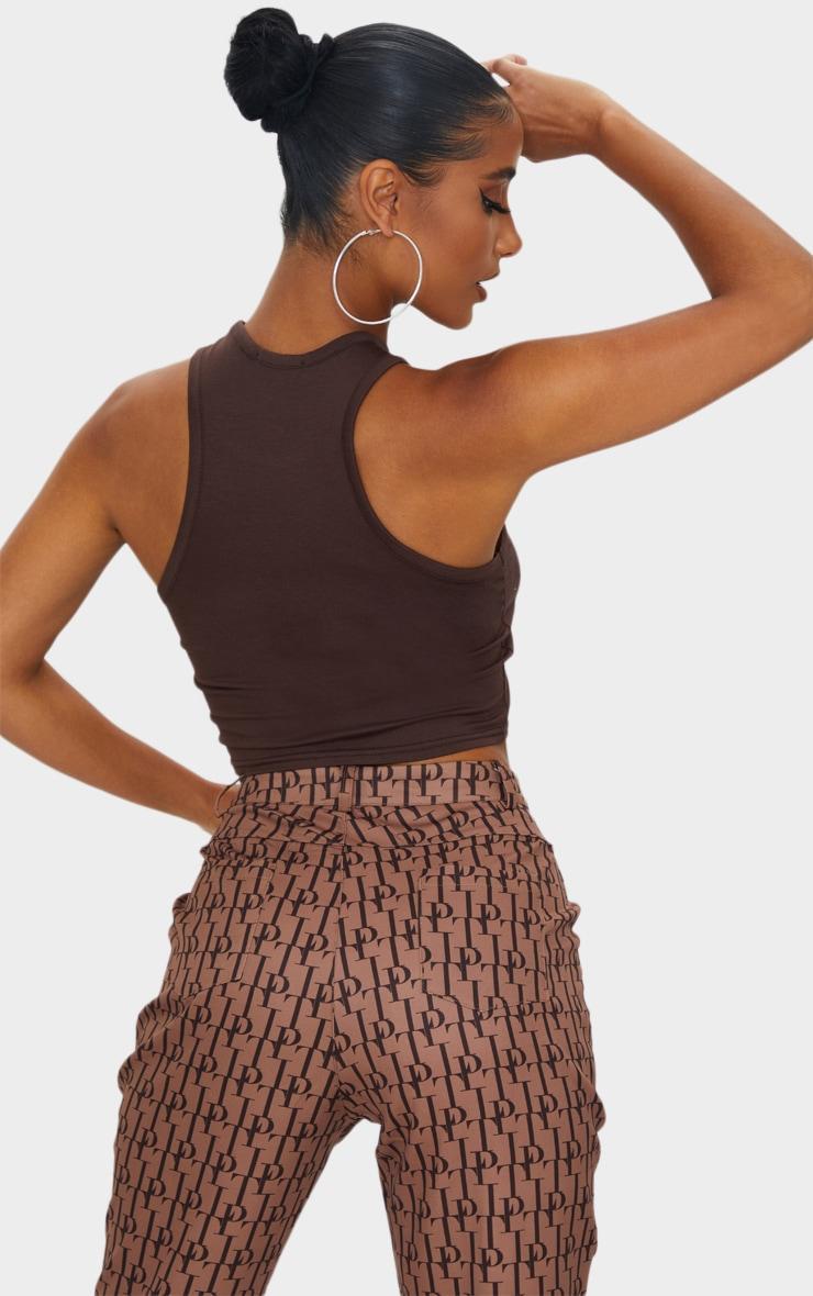 Basic Chocolate  Jersey Racerback Crop Top Product Image