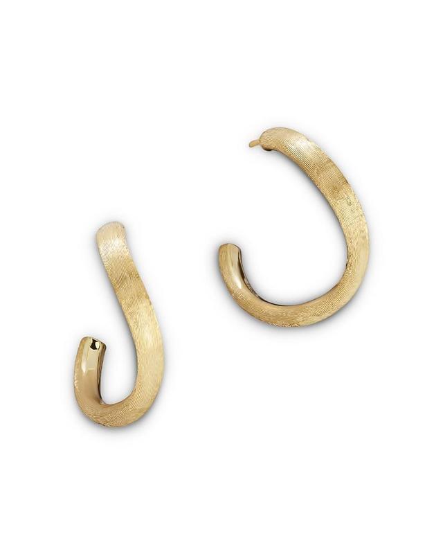 Womens Jaipur 18K Yellow Gold Curved Hoop Earrings Product Image