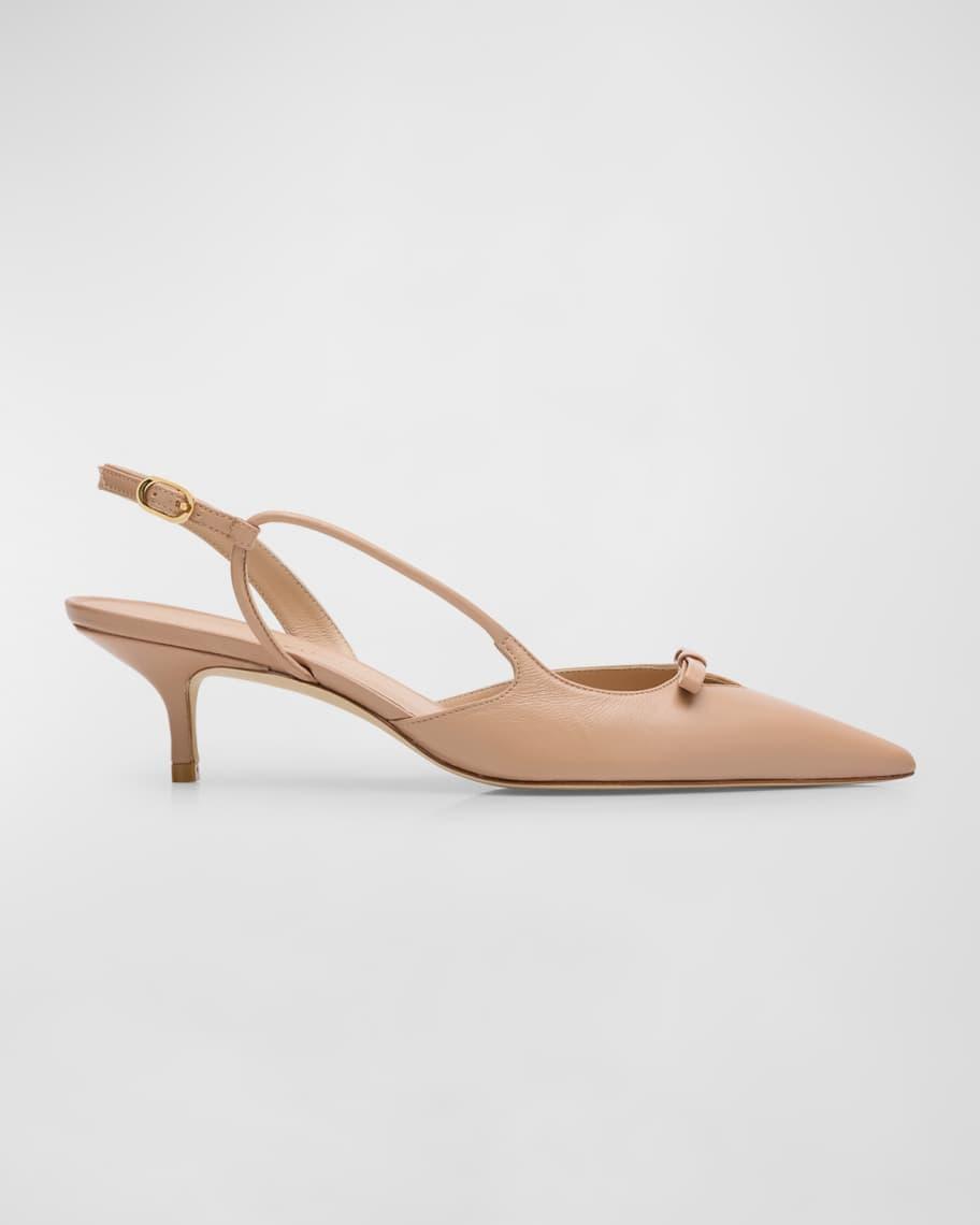 Tully Leather Bow Slingback Pumps Product Image