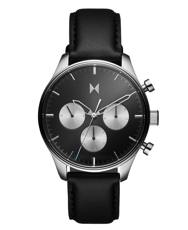 MVMT Mens Airhawk Multifunction Black Leather Strap 42mm Watch Product Image