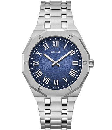 Guess Men's Analog Silver-Tone Stainless Steel Watch 42mm - Silver Product Image