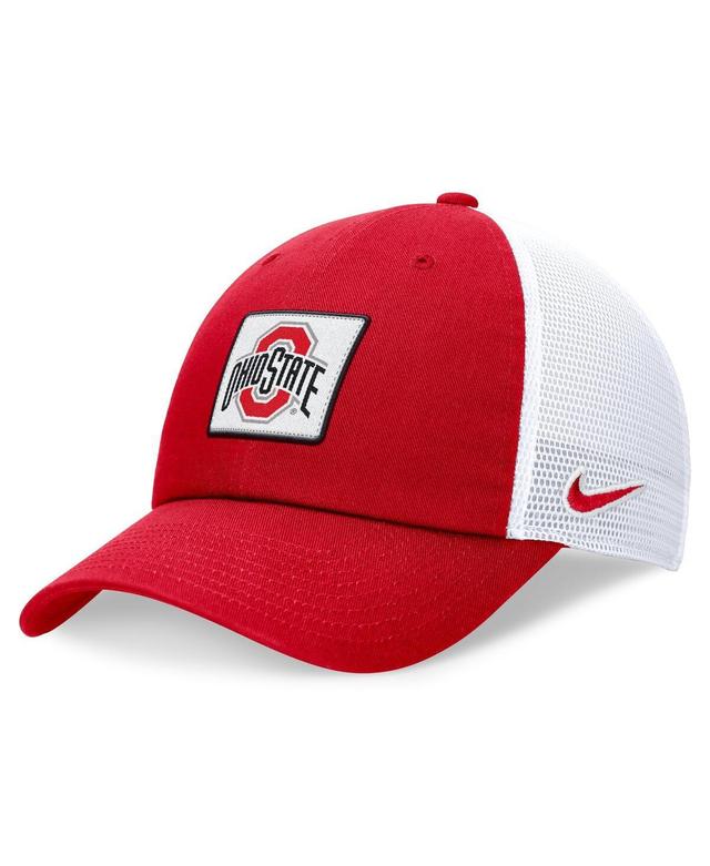 Nike Mens Scarlet Ohio State Buckeyes Primetime Club Trucker Adjustable Hat - Scarlet, White Product Image