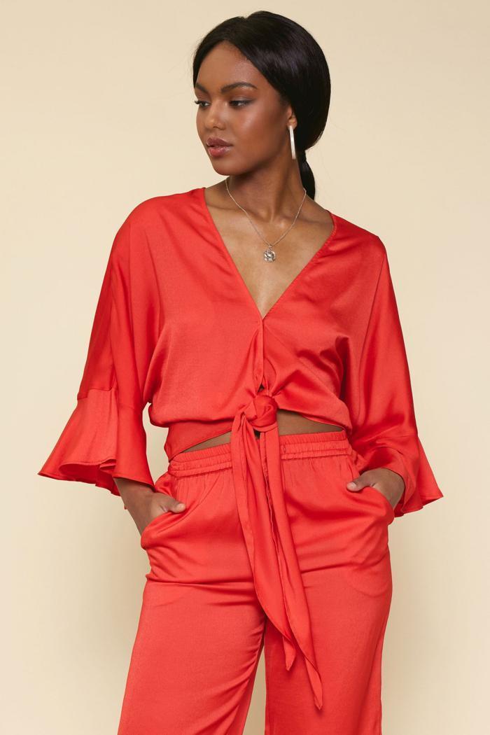 Betty Front Tie Crop Kimono Product Image