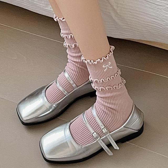 Ribbon Accent Frill Trim Socks / Set Product Image