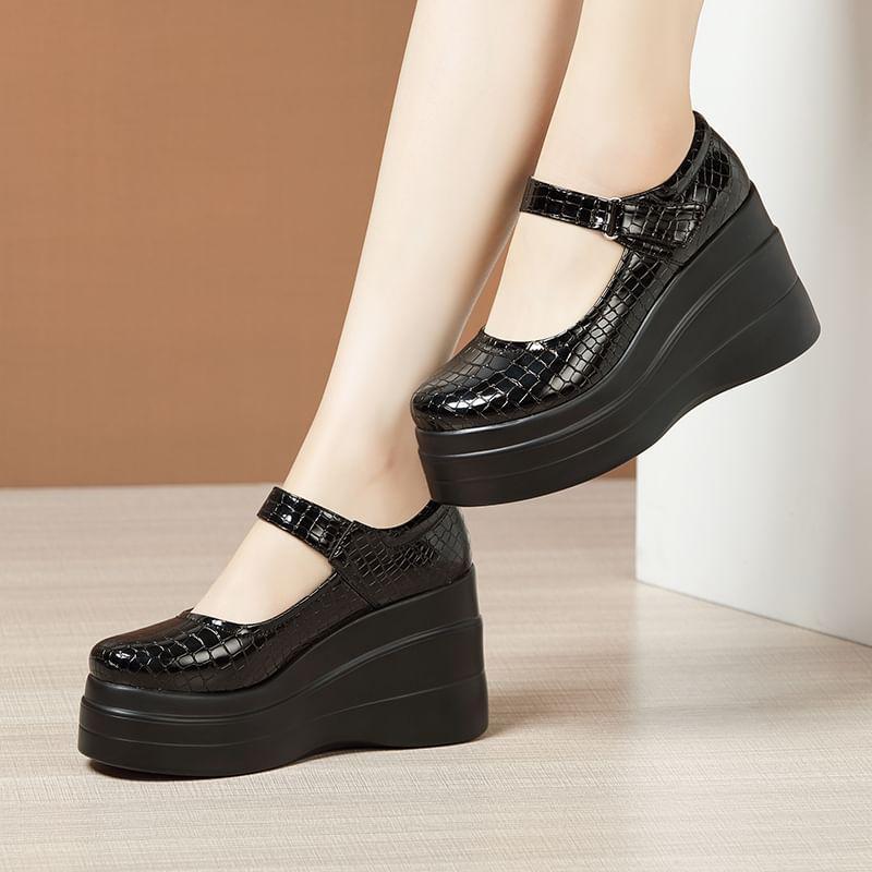 Platform Wedge Mary Jane Pumps Product Image