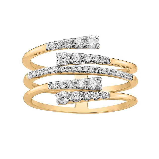 Irena Park 1/2 Carat T.W. Diamond Multi-Row Journey Ring, Womens Yellow Product Image