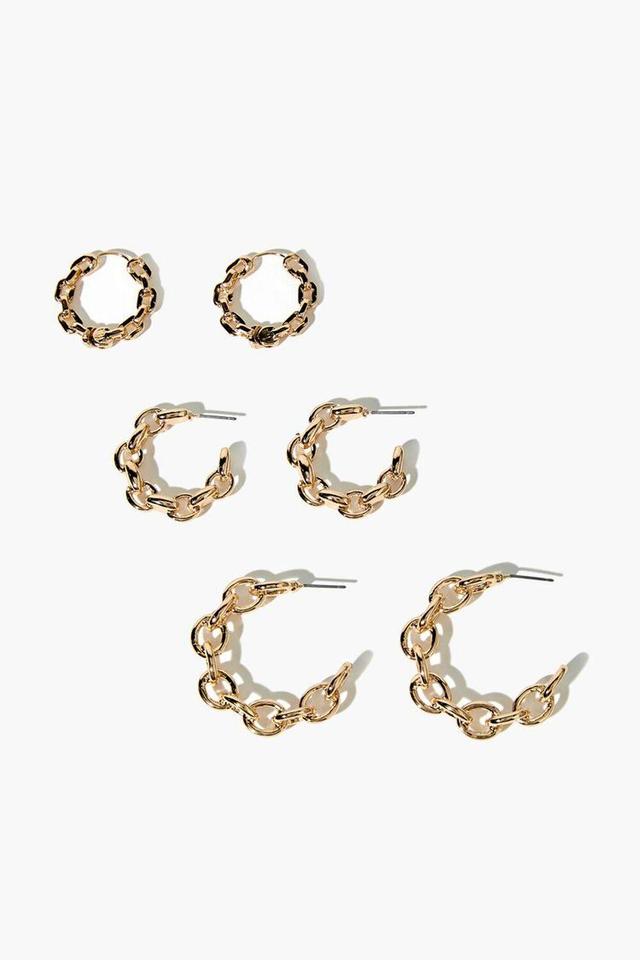 Curb Chain Hoop Earring Set | Forever 21 Product Image