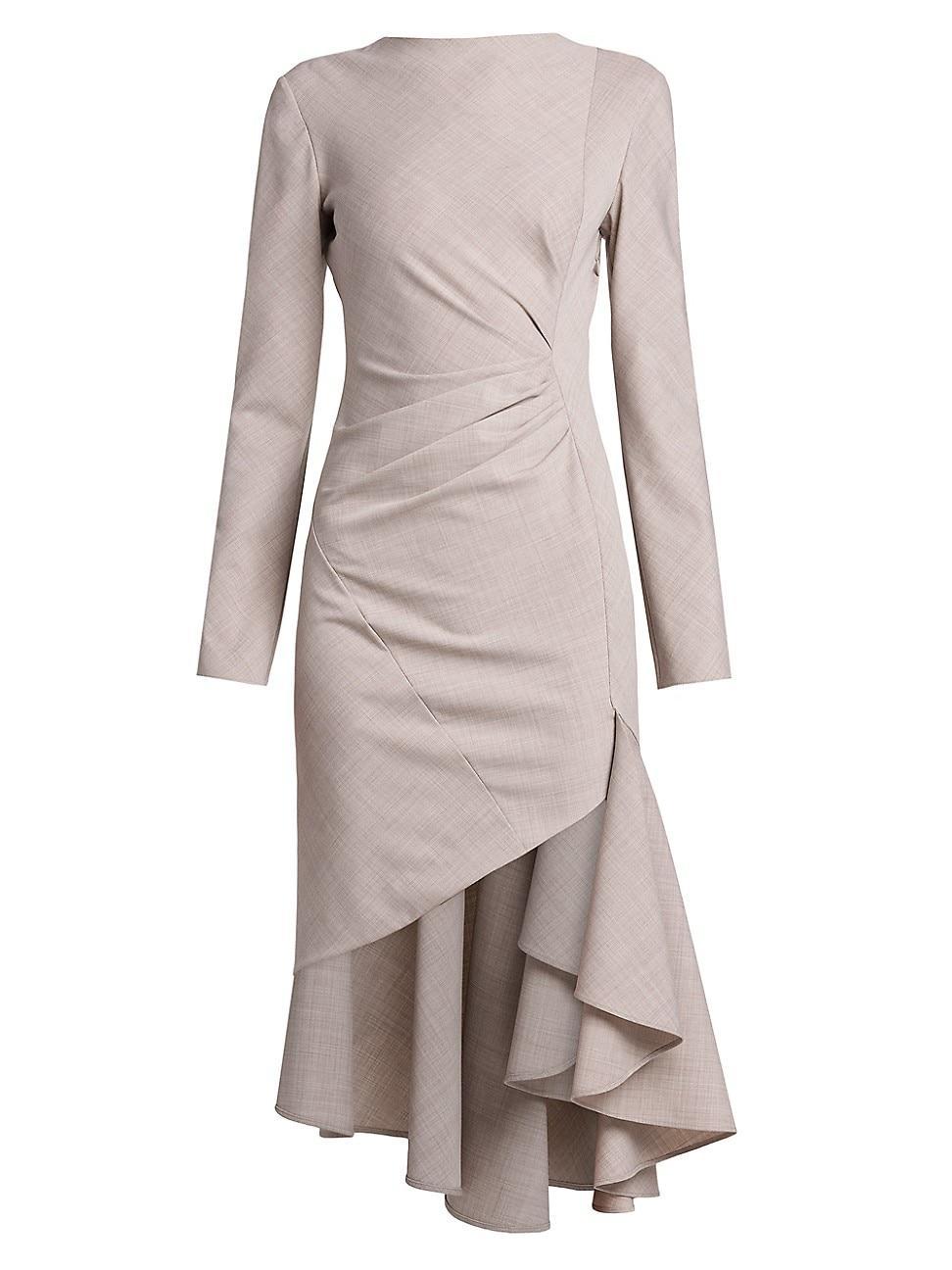 Womens Asymmetric Ruffle Dress Product Image