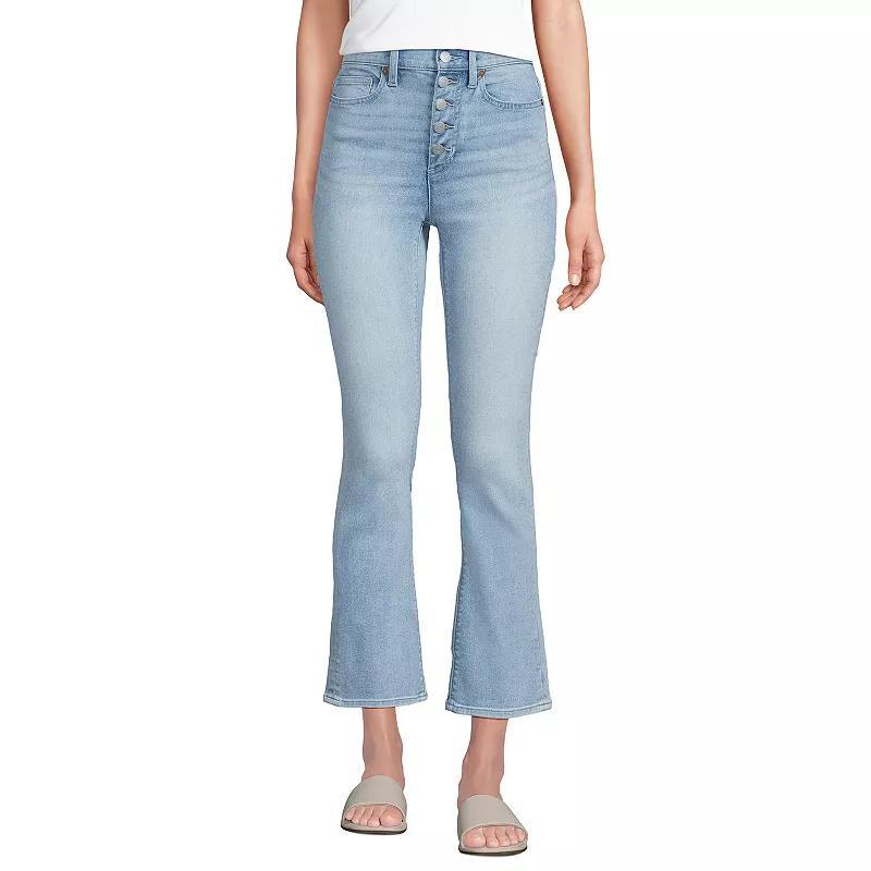 Petite Lands End Recover High-Rise Kick Flare Crop Jeans, Womens Product Image