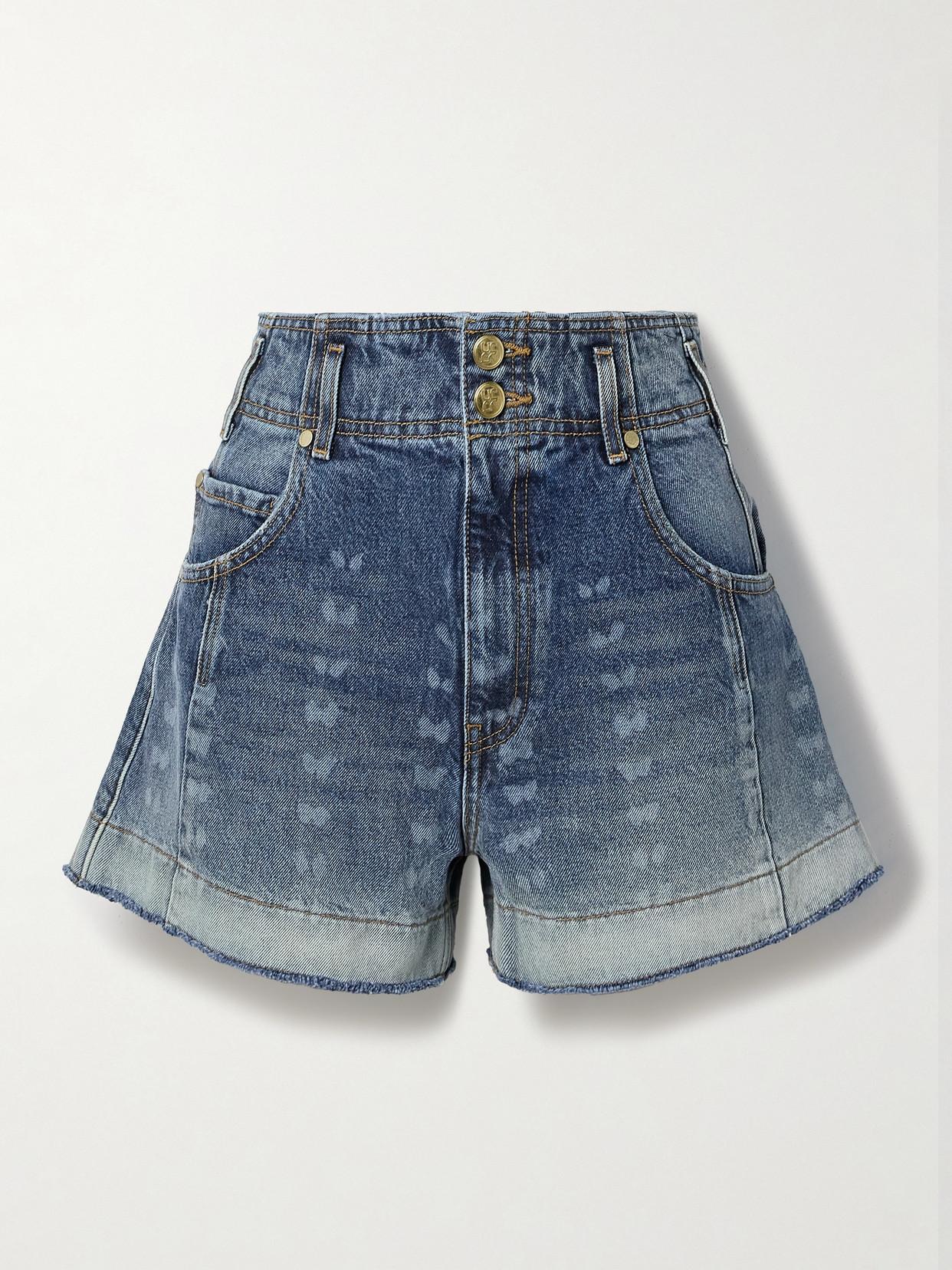 The Charlotte Shorts Etched Arashi Wash In Blue Product Image