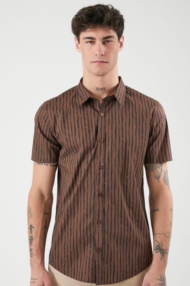 Striped Curved-Hem Shirt | Forever 21 Product Image