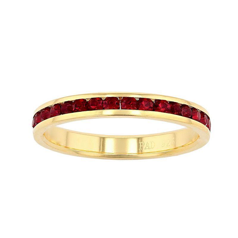 18k Gold Over Silver Birthstone Crystal Eternity Ring, Womens 18k Plated January Product Image