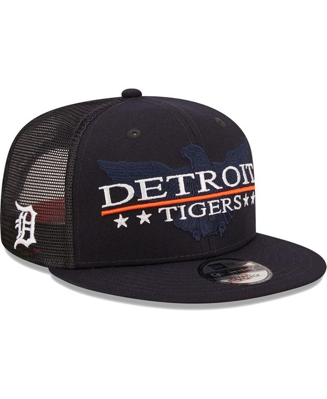 Mens New Era Navy Detroit Tigers Patriot Trucker 9FIFTY Snapback Hat - Navy Product Image