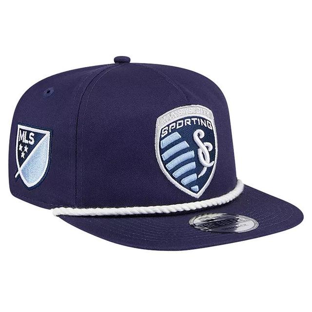 Mens New Era Navy Sporting Kansas City The Golfer Kickoff Collection Adjustable Hat Product Image