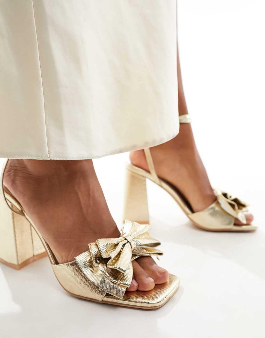 Be Mine Veronika heeled sandals in gold Product Image