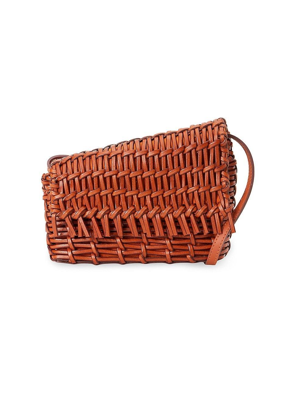 STAUD Acute Woven Leather Crossbody Bag Product Image