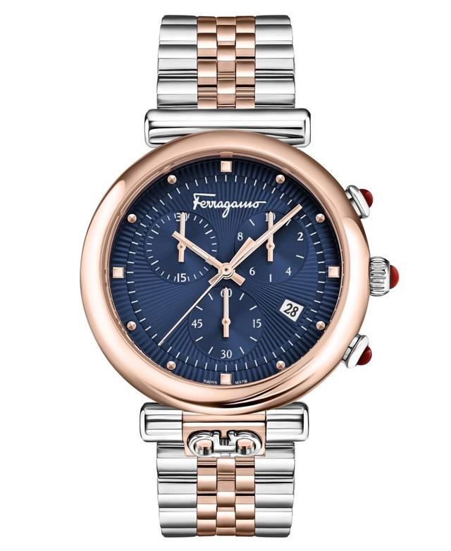 Ferragamo Womens Swiss Chronograph Ora Two-Tone Stainless Steel Bracelet Watch 40mm - Two Tone Product Image