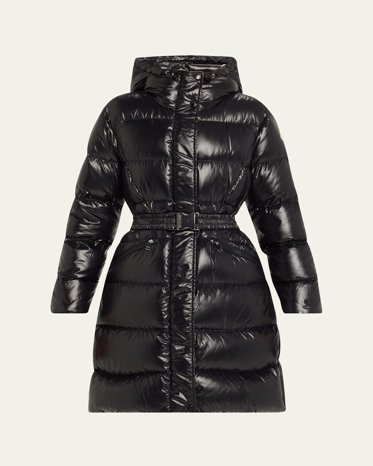 MONCLER Bellevue Long Belted Puffer Coat In Black Product Image