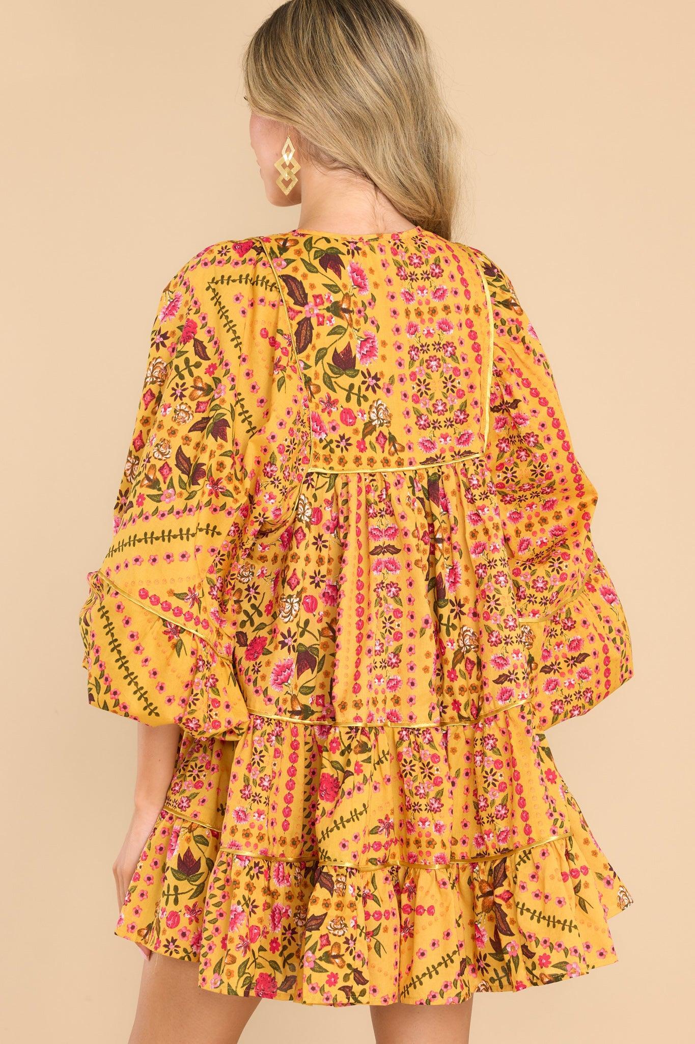 You're My Favorite Mustard Floral Dress Yellow Multi Floral Product Image