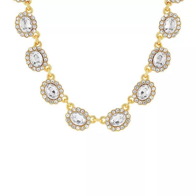 Emberly Gold Tone Crystal Vintage Collar Necklace, Womens, Yellow Gold Tone Clear Product Image