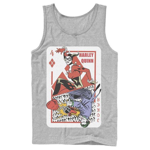 Mens DC Comics Harley Quinn Joker Playing Card Tank Top, Mens Product Image