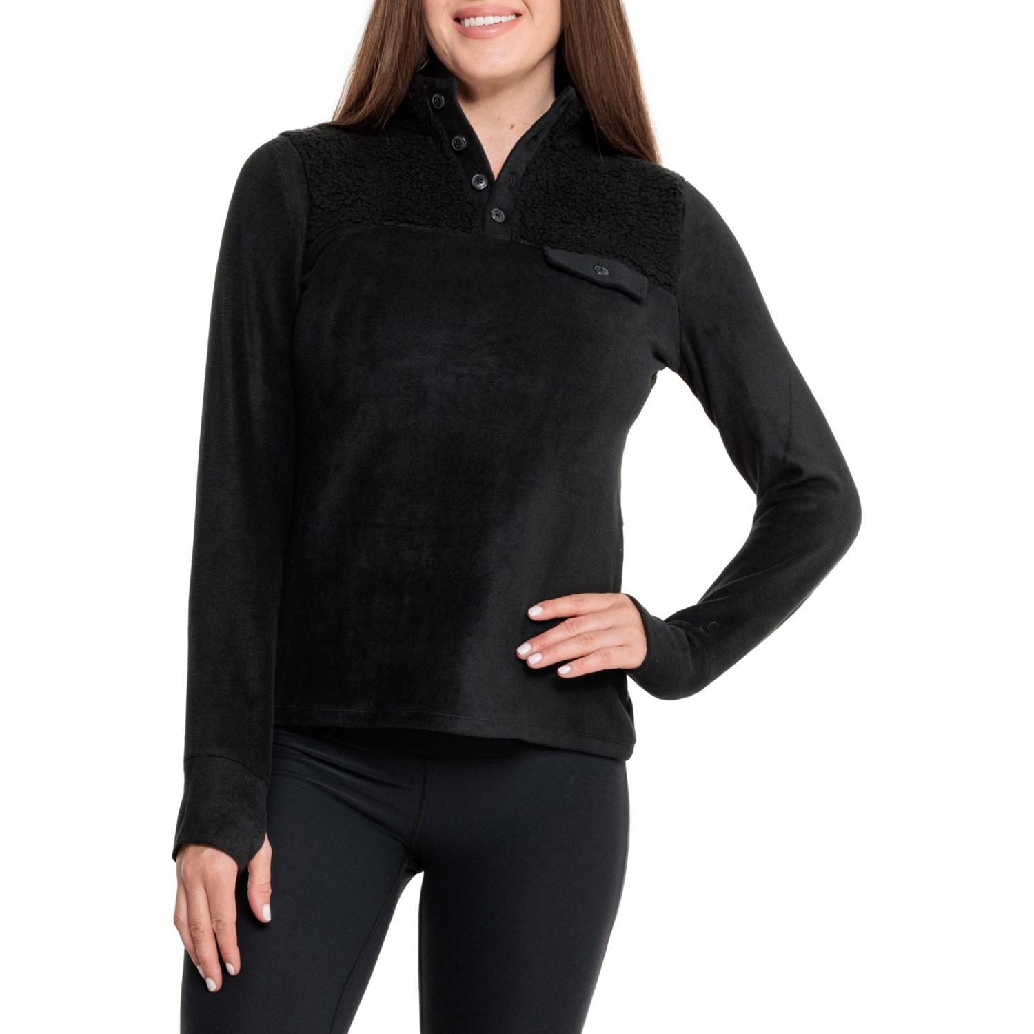 Cuddl Duds FleeceWear Stretch Base Layer Top - Button Neck, Long Sleeve Product Image