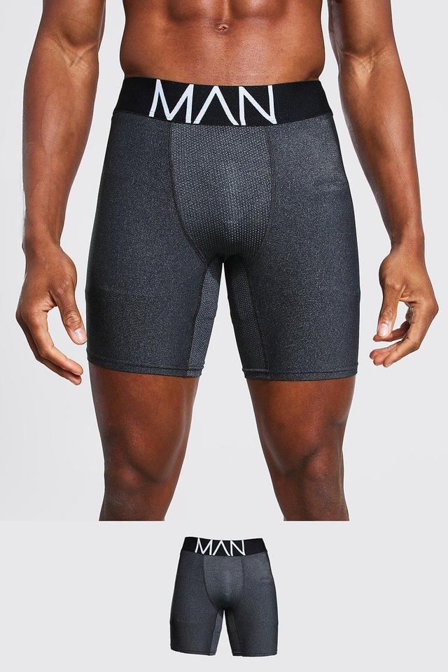 MAN Dash Contrast Stitch Long Length Sports Boxer | boohooMAN USA Product Image