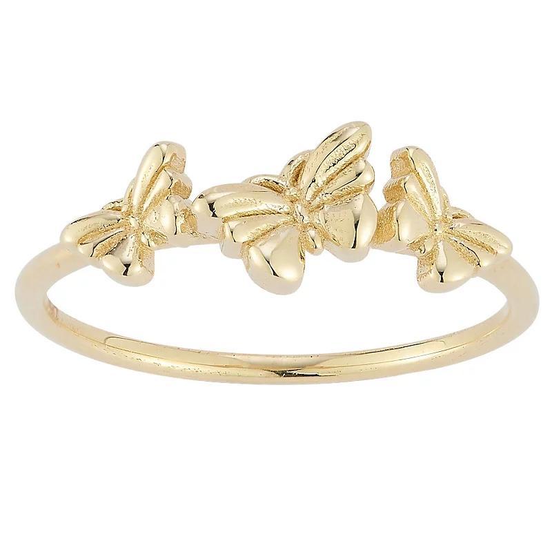 LUMINOR GOLD 14k Gold Tri Butterfly Ring, Womens Product Image