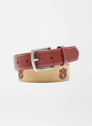 Peter Millar Mens Auburn Tigers Belt | Color: Khaki | Size: 40 Product Image