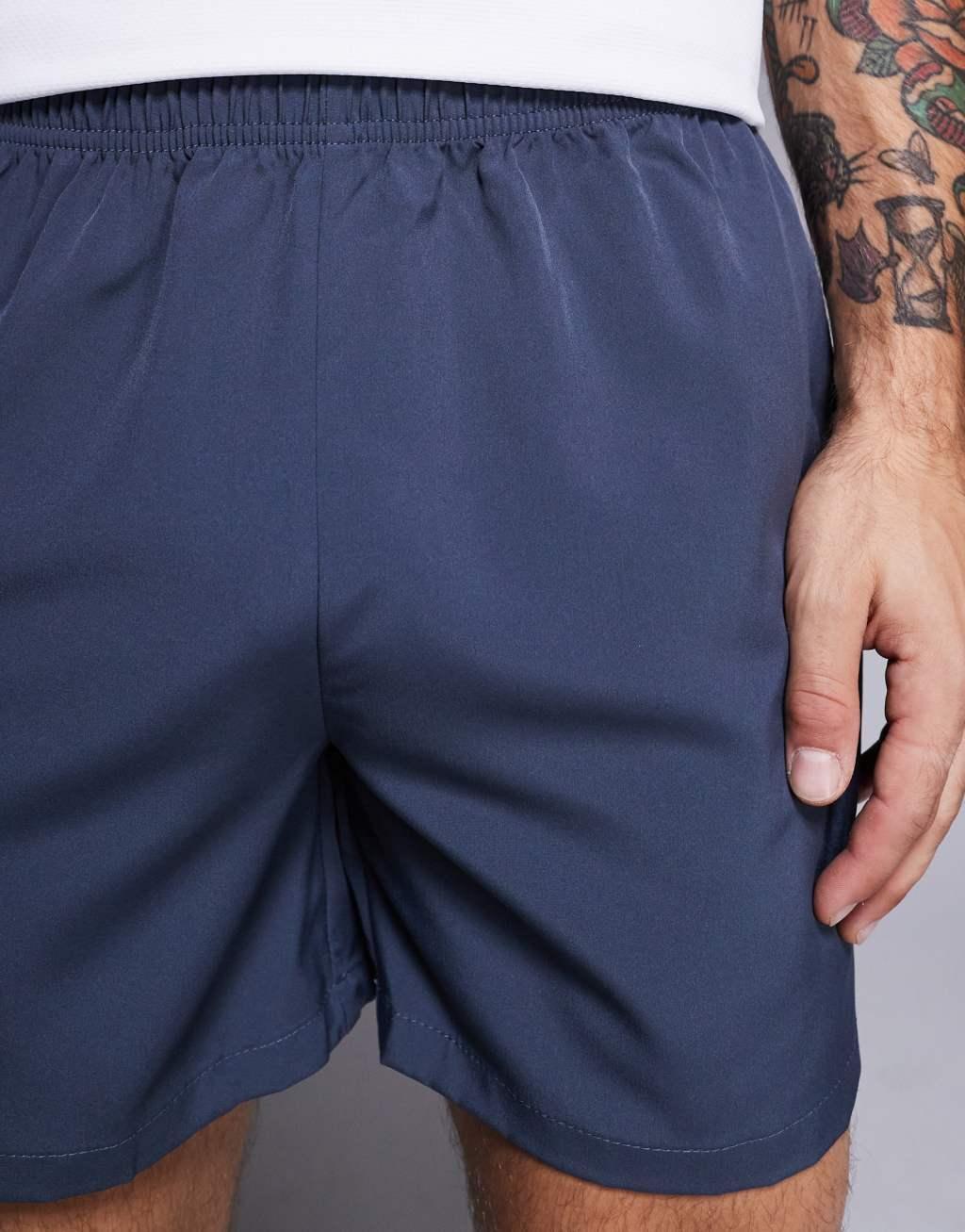 ASOS 4505 2 pack Icon 5 inch quick dry training shorts with zipper pocket in black and navy Product Image