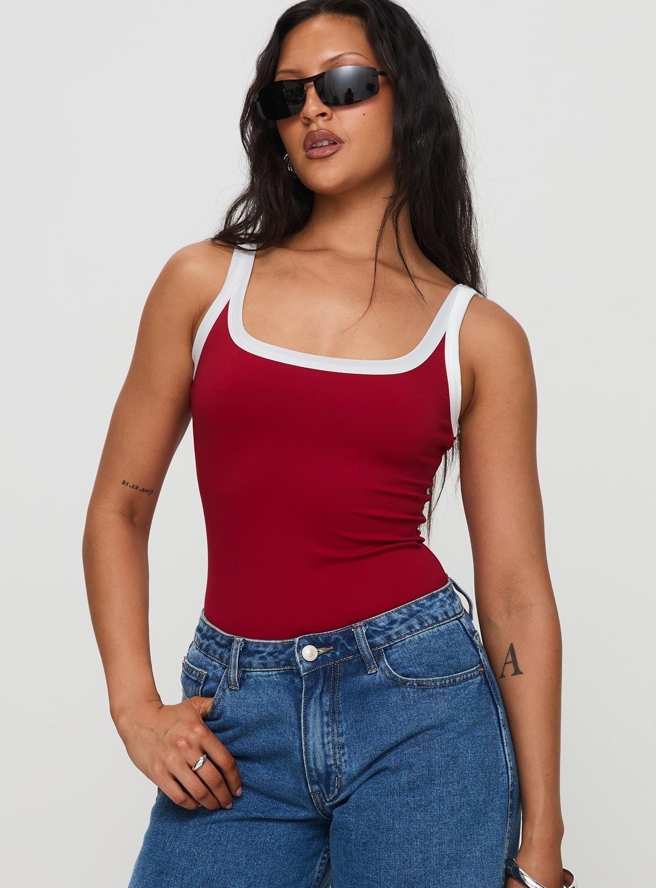 Astrea Bodysuit Red / White Product Image