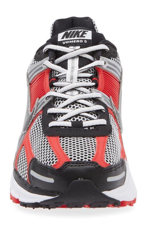 NIKE Zoom Vomero 5 Sneaker In Black/metallic Silver/red Product Image