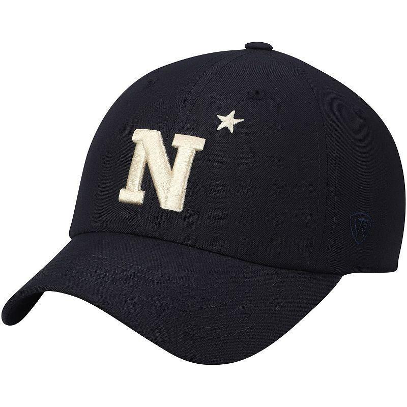 Mens Top of the World Navy Navy Midshipmen Primary Logo Staple Adjustable Hat Product Image