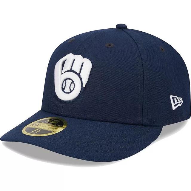 Mens New Era Milwaukee Brewers Oceanside Low Profile 59FIFTY Fitted Hat Blue Product Image