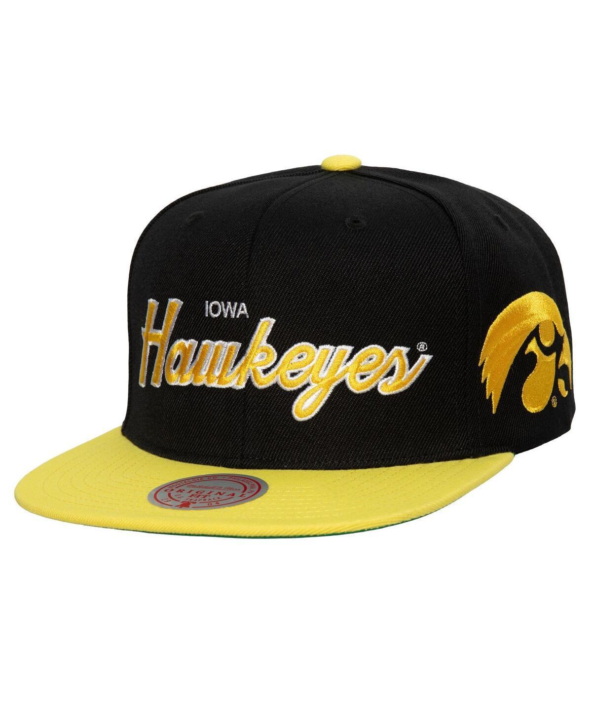 Mens Mitchell & Ness Black Iowa Hawkeyes Team Script 2.0 Snapback Hat Product Image