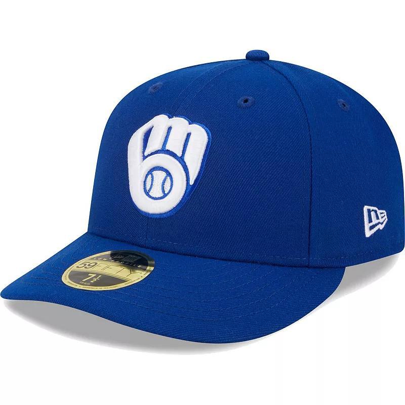 Mens New Era Royal Milwaukee Brewers White LogoLow Profile 59FIFTY Fitted Hat Product Image