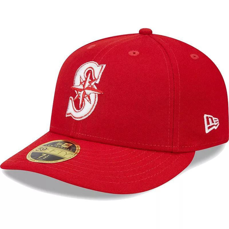 Mens New Era Scarlet Seattle Mariners Low Profile 59FIFTY Fitted Hat Product Image