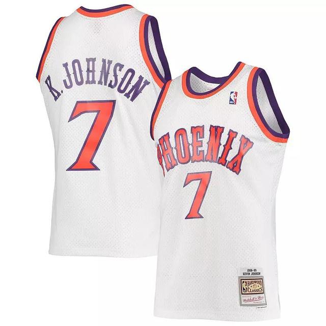 Mens Mitchell & Ness Kevin Johnson White Phoenix Suns 1989-90 Hardwood Classics Swingman Jersey Product Image