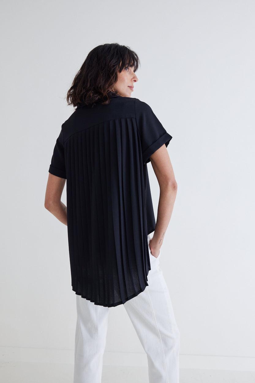 Look In The Back Pleated Blouse Product Image