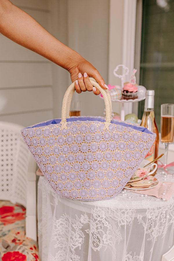 Sun And Fun Woven Bag In Lavender Product Image