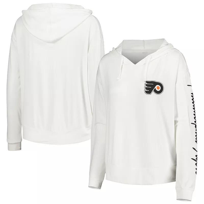 Womens Concepts Sport White Philadelphia Flyers Accord Hacci Long Sleeve Hoodie T-shirt Product Image