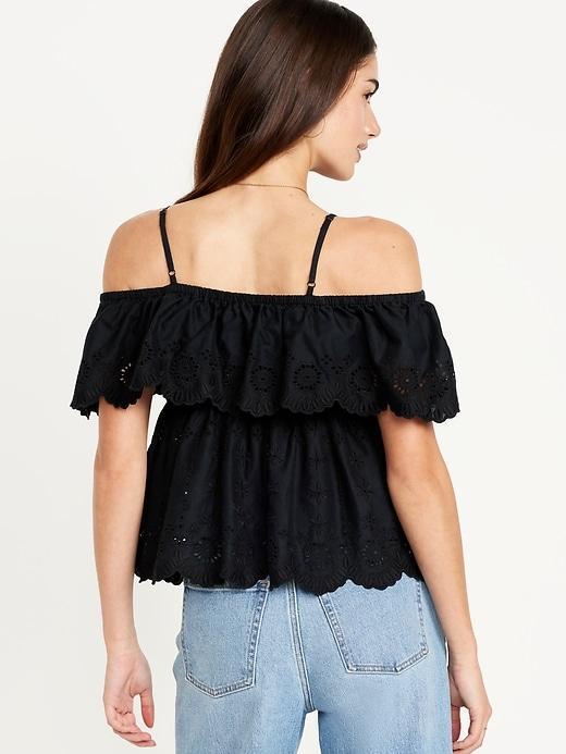 Off-Shoulder Cutwork Top Product Image