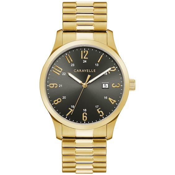 Men's Caravelle by Bulova Gold-Tone Expansion Watch with Grey Dial (Model: 44B126) Product Image