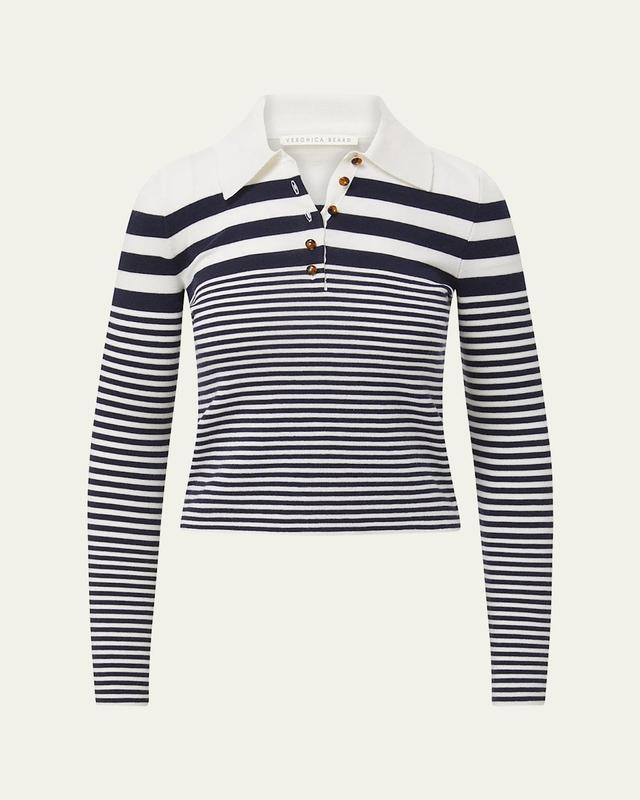 Raj Striped Wool Polo Sweater Product Image