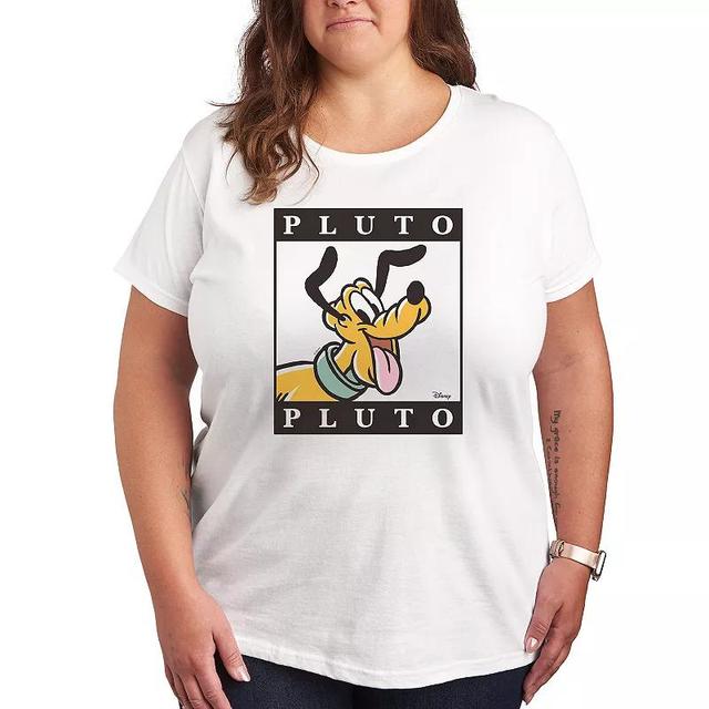 Disneys Pluto Plus Type Block Graphic Tee, Womens Product Image