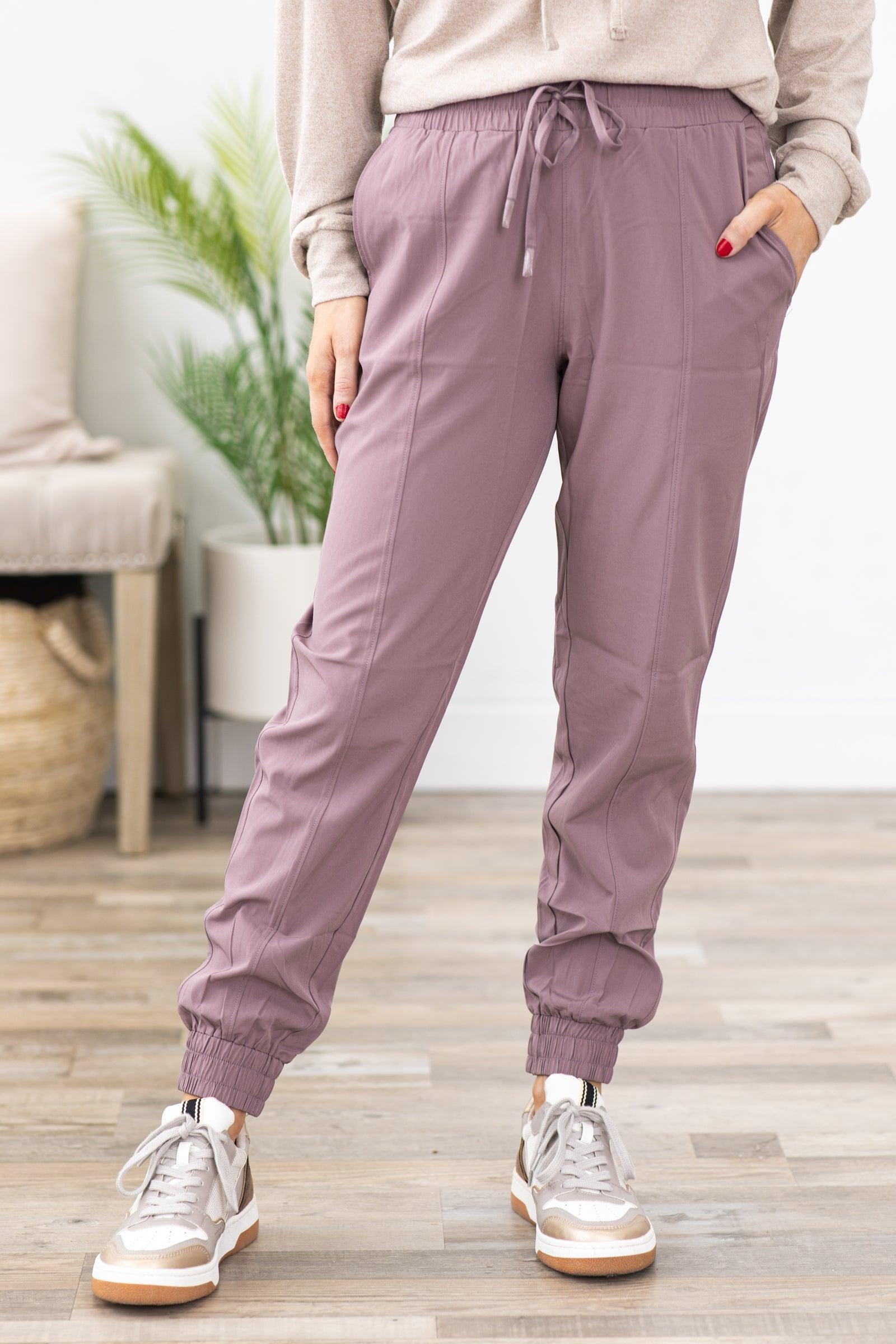 Mauve High Waist Cuffed Joggers Product Image