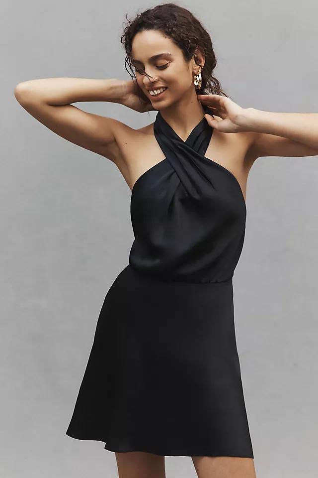 BHLDN Ruby Stretch Satin Halter Mini Dress Product Image