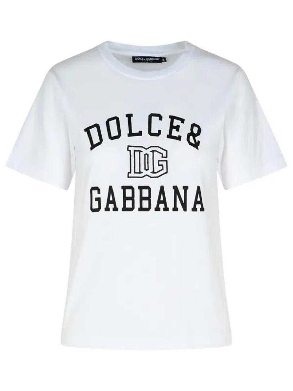 DOLCE & GABBANA Logo-print T-shirt In White Product Image