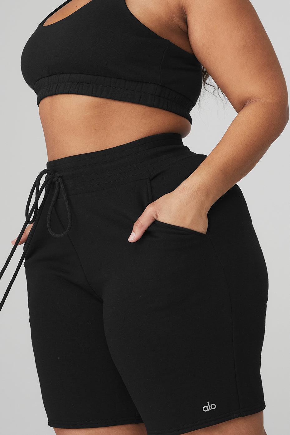 High-Waist Easy Sweat Short - Black Female Product Image