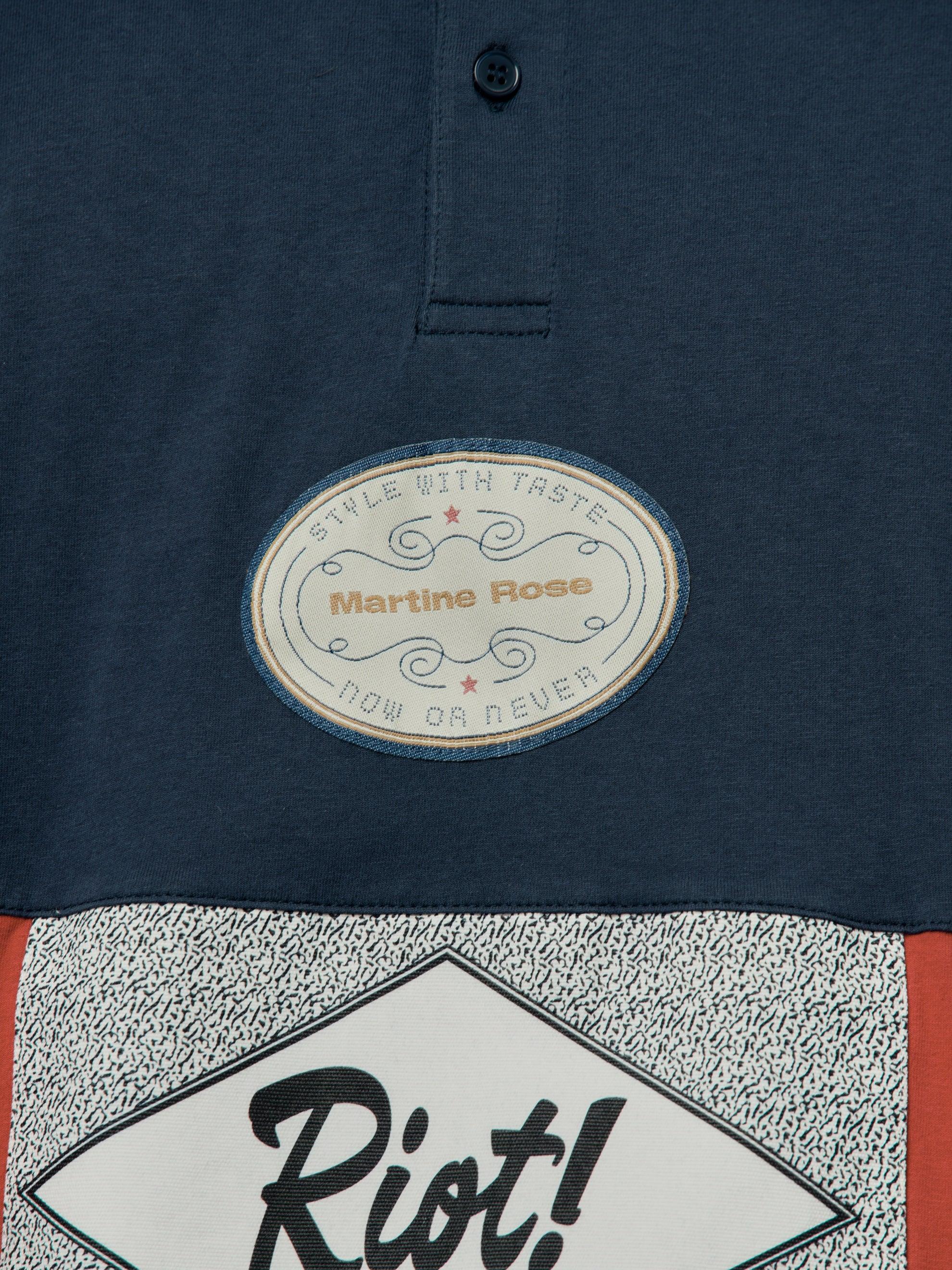 Flyer Oversized Panelled Polo (Navy) Product Image